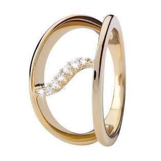 Christina forgyldt sølv Topaz Wave blank dobbelt ring, model 3.15.B-57 køb det billigst hos Guldsmykket.dk her